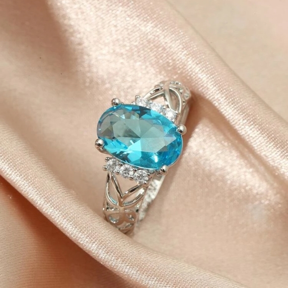 2/$25 Baby blue zircon ring - Picture 3 of 3